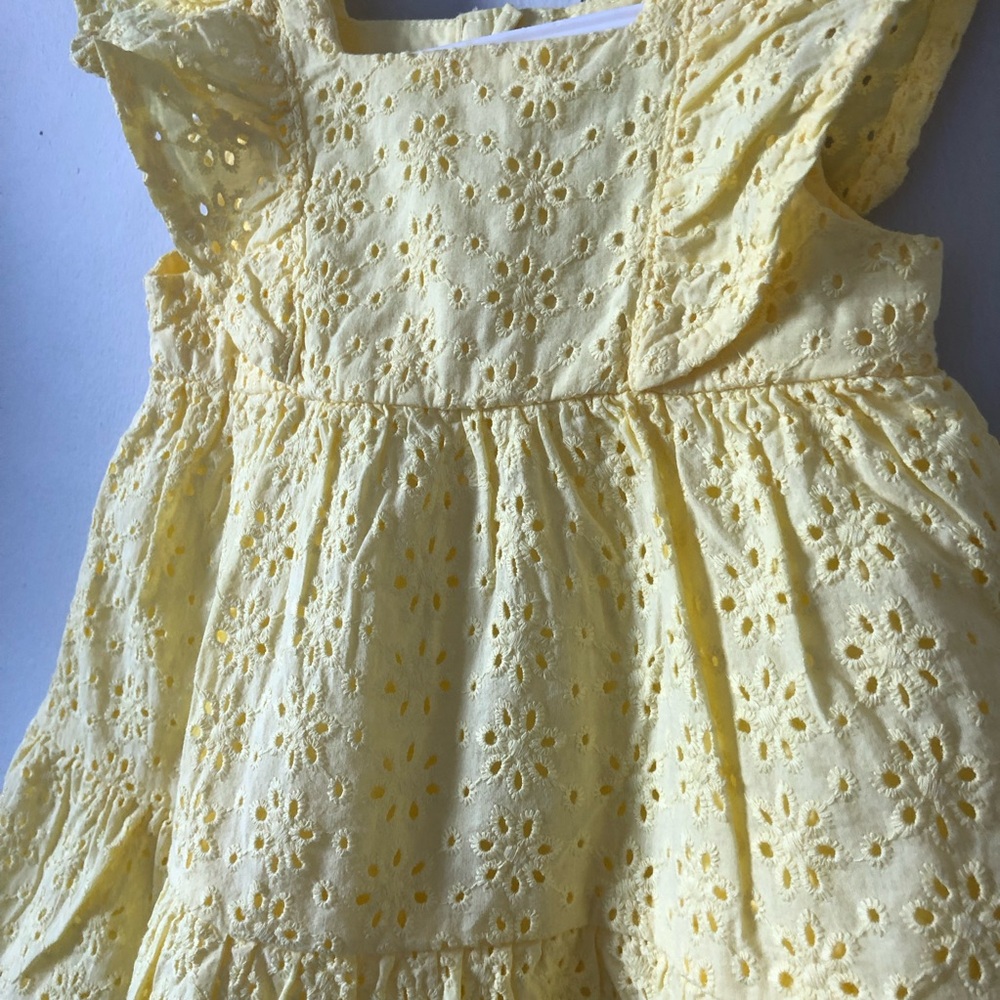 George Bright Yellow Eyelet Ruffle Sundress - Picture 3 of 8